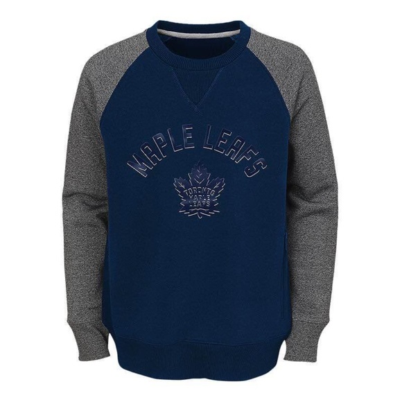 BRAND NEW youth NHL Toronto maple leafs titanium crew neck sweater size L 14-16 - Picture 1 of 2